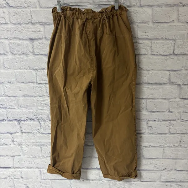 Free People Margate Pleated Paperbag Waist Trousers Size Medium Bohemian Brown - Image 11