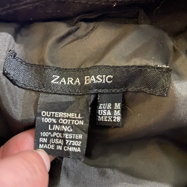 Zara Basic Women's Belted Trench-Style Jacket Dark Brown M - Image 3