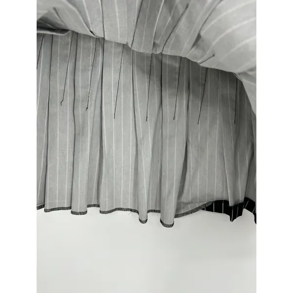 Like an angel Y2K Black Pinstripe Pleated Mini Skirt Buckle Strap Punk Grunge Goth Festival - Image 7