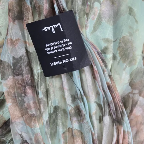 Lulus Most Beautiful Day Sage Multi Floral Print Organza Maxi Dress Large NWT - Image 8