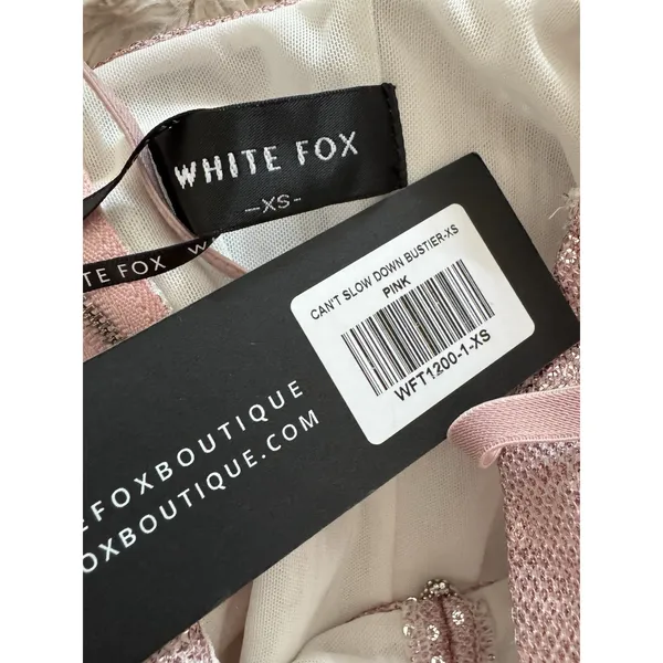 NWT White Fox Can’t Slow Down Bustier Top Pink Sequins Size XS - Image 6