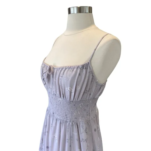 Aritzia Wilfred Genoa Midi Dress In Lilac Floral With Slit Leg - Image 4