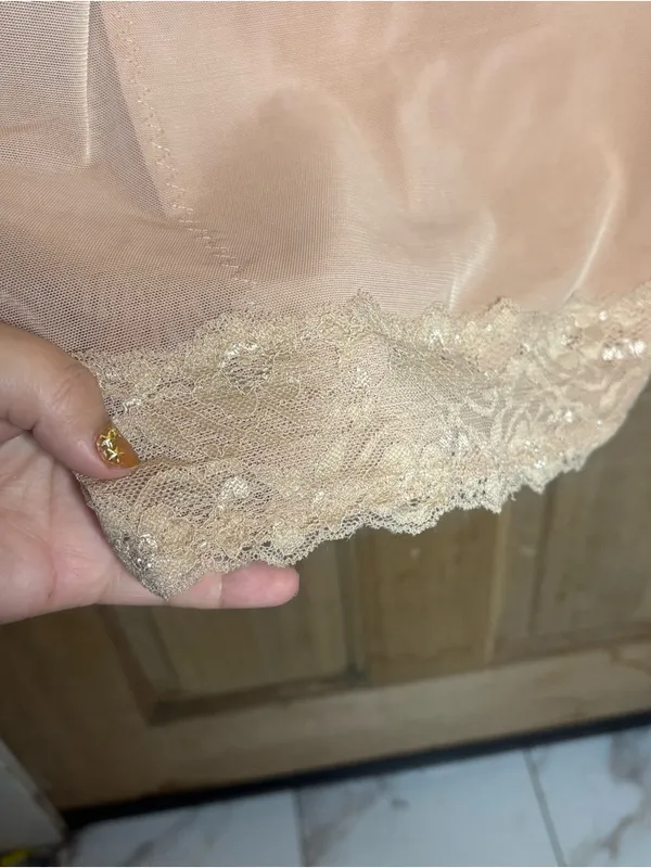 Daisy Fuentes Nude Lace-Trim Slip Dress size XL - Image 4