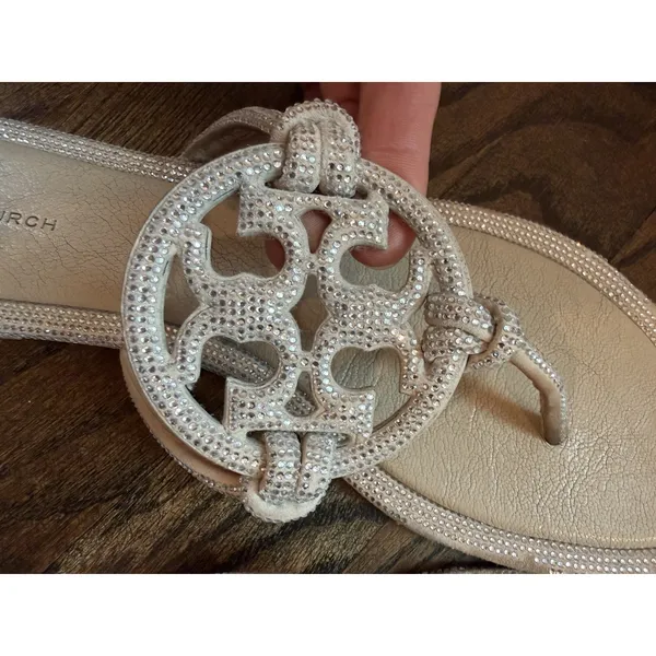 TORY BURCH Women's Miller Knotted Pave Sandal Sz 10 - Image 12