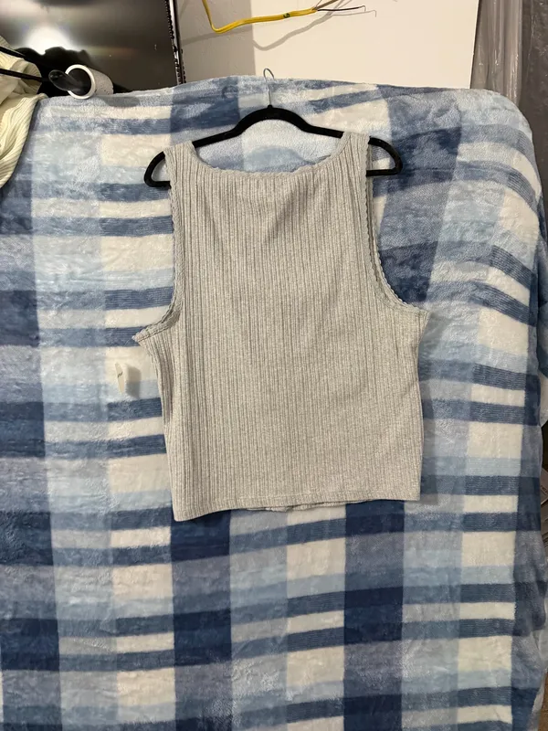 Aerie Ribbed Button-Down Tank Top with Lettuce Edge - Image 7