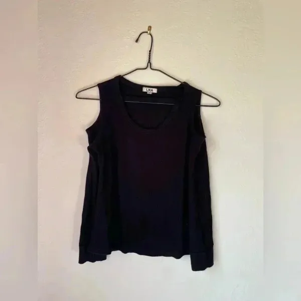 Revolve LNA Palms Thermal Cold Shoulder Black long sleeve top size medium - Image 4