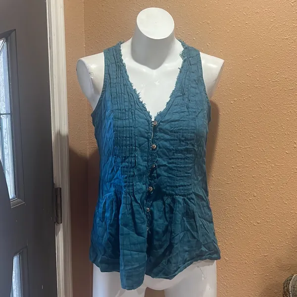 Maeve by Anthropologie blue ruffled tank - Image 3