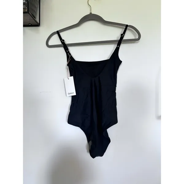 NWT Quince Black Italian Cut Out One-Piece Swimsuit Sz XS - Image 4
