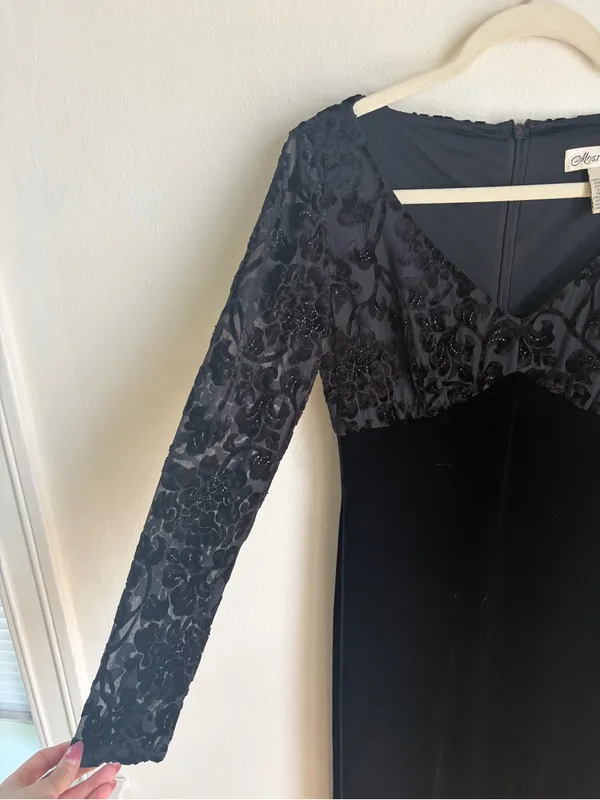 Vintage Marie St. Claire Black Gown - Image 2