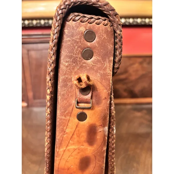 Vintage Clifton's Hand Tooled Leather Handbag Purse Brown Western Satchel Bag - Image 5