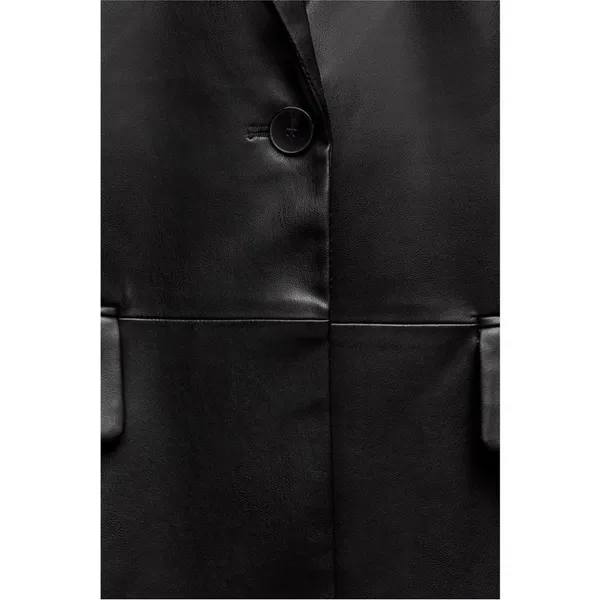 Zara faux leather menswear style blazer BLOGGERS FAVORITE!! - Image 8