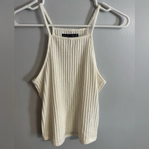 Abercrombie & Fitch Cream Ribbed Tank‎ Top Size Medium - Image 8