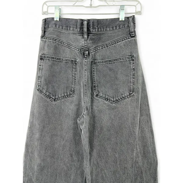 We the Free People 28 Libre Wide Leg Jeans Denim Washed Black Flare 31" inseam - Image 8