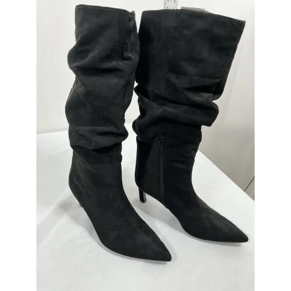 Womans NWT Time & Tru Slouched Knee High Stiletto Boots 8.5 W Black - Image 2