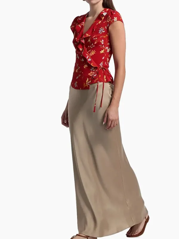 NWT $168 Reformation Clemence Print Wrap Top 8, BORSA - Image 5