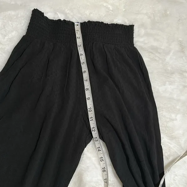 Bobeau Bebop Medium Black Wide Leg Flowy gauze Pants - Image 7