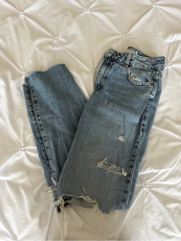 Garage Light Blue Distressed Straight-Leg Jeans - Image 2