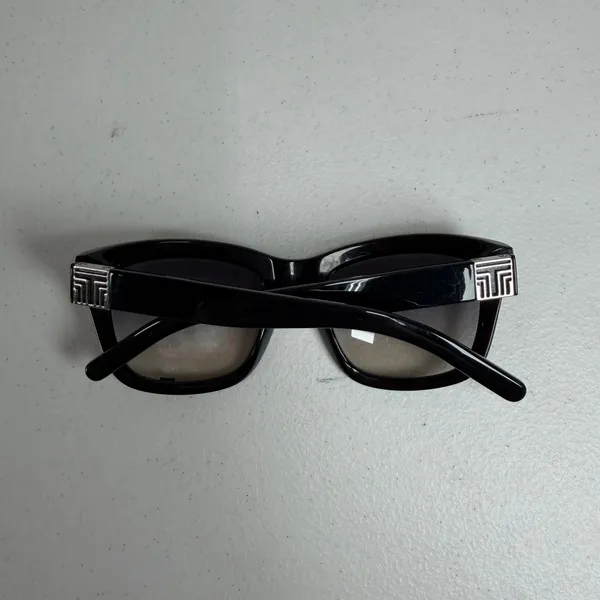 Tory Burch Sunglasses Square Black TY 7075 Silver Logo Grey Gradient Lens - Image 13