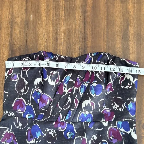 American‎ Eagle Outfitters Strapless Floral Mini Dress Purple Blue Size 6 - Image 10