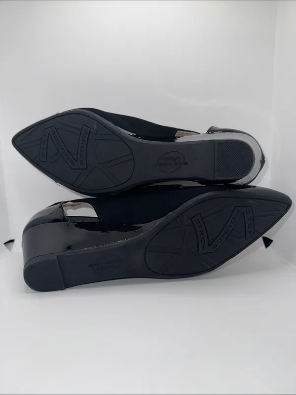 LifeStride MINA Wedge Heels Women’s 6 Vegan Patent & Matte Black - Image 9