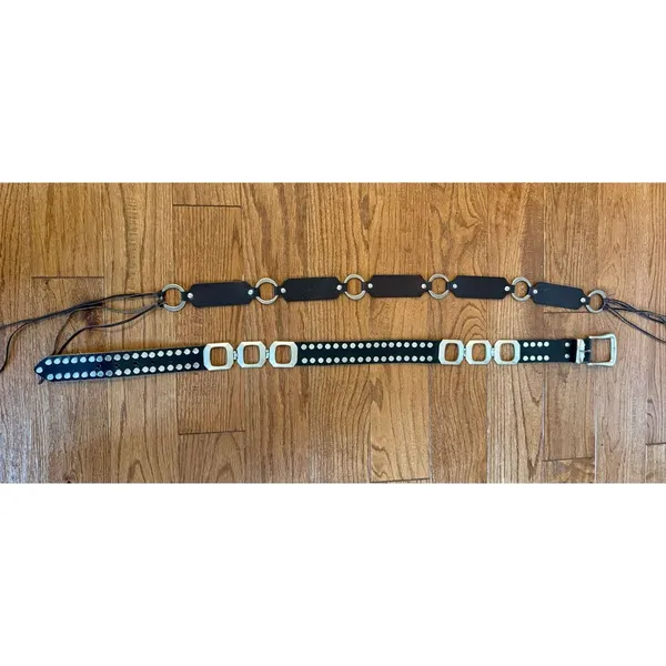 The limited Genuine leather vintage black buckle belt bundle size S/M - Image 2