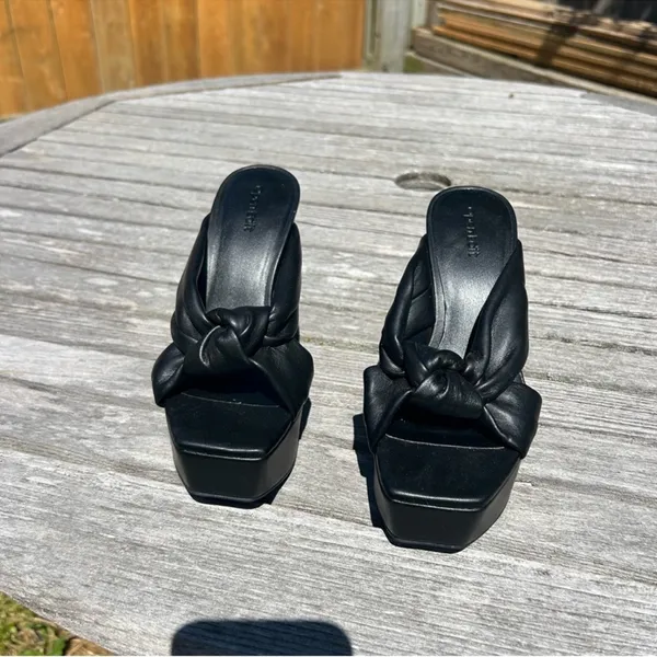 Open Edit Kaia Knot‎ Platform Sandals in black size 6.5 fall baddie alt summer - Image 3