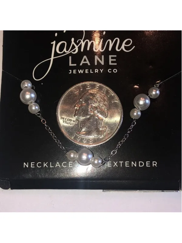 Jasmine Lane Silver Tone Dainty Boho Faux Pearl Necklace - Image 4