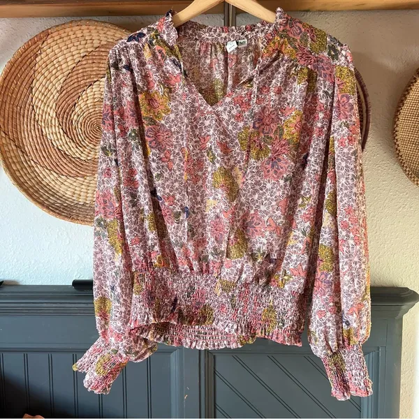 Joie ☀️  pink floral peasant top - Image 2