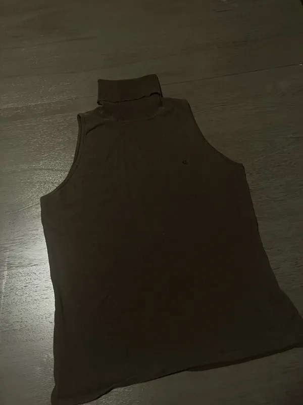 Dark brown sleeveless turtleneck - Image 3