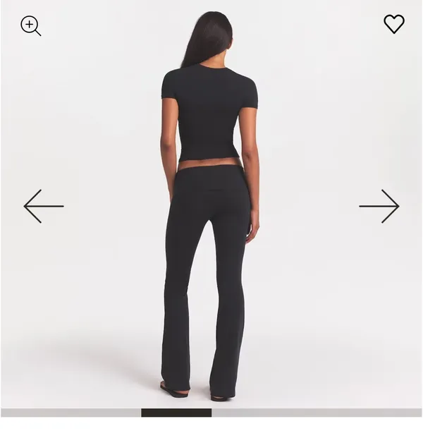SKIMS Black Cotton Jersey Foldover Pant - Image 8
