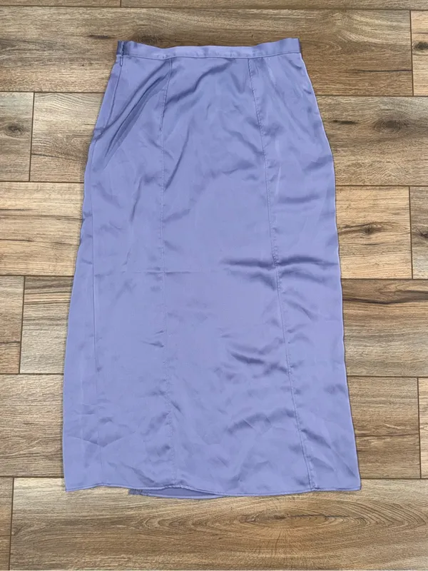 URBAN OUTFITTERS Fairycore Lavender Lace Satin Midi Slip Skirt | Size Medium - Image 4