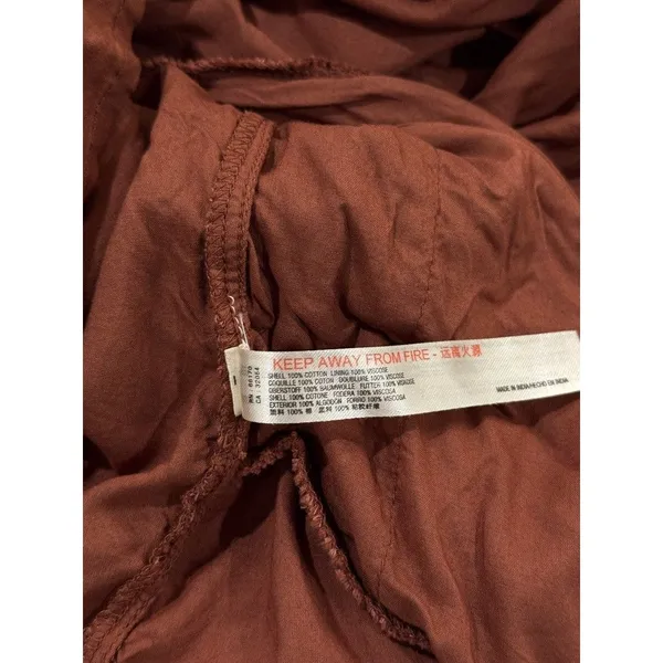 Free People Women Dress Brown Marina Mini Puffed Tie Back A Line Boho Chic Small - Image 11