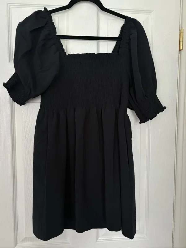 NWT Hill House Home Elizabeth Nap Dress Black Wrinkle Resistant Mini L - Image 6