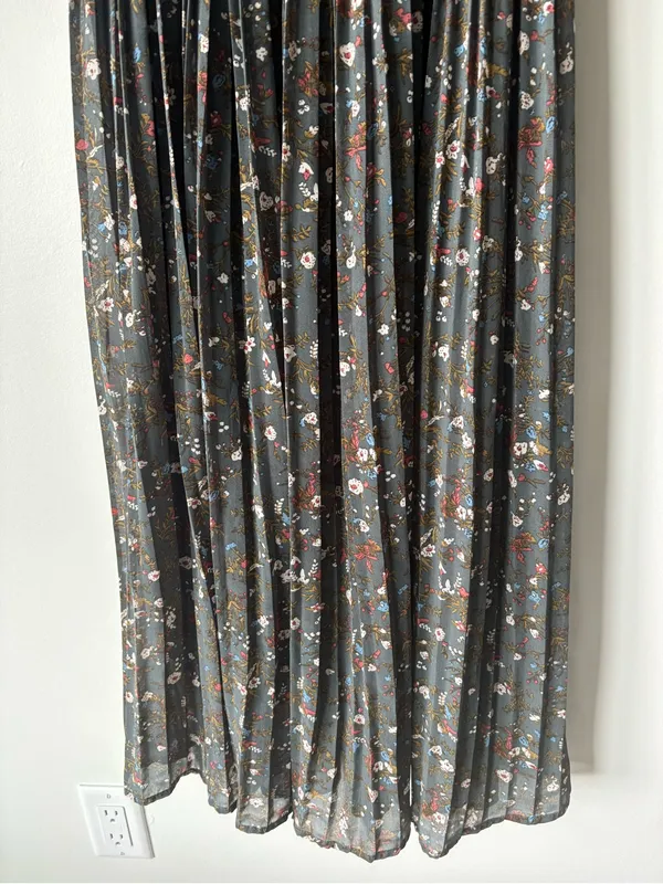 Baltic Born Belfast Pleated Midi Dress Antique Jade Floral Cottagecore - Image 9