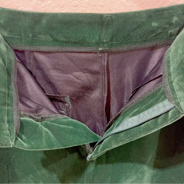 J.ING Jing Green Velvet High Waisted Straight Leg Pants Size L - Image 6