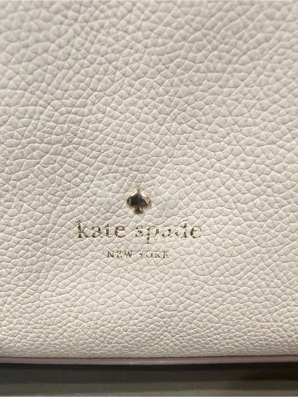 Kate spade New York Saffiano Leather Crossbody Shoulder Hobo Bag Cream Color - Image 8