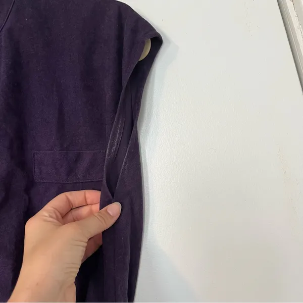 Vintage Purple Midi Dress stretch waist button front sleeveless - Image 7