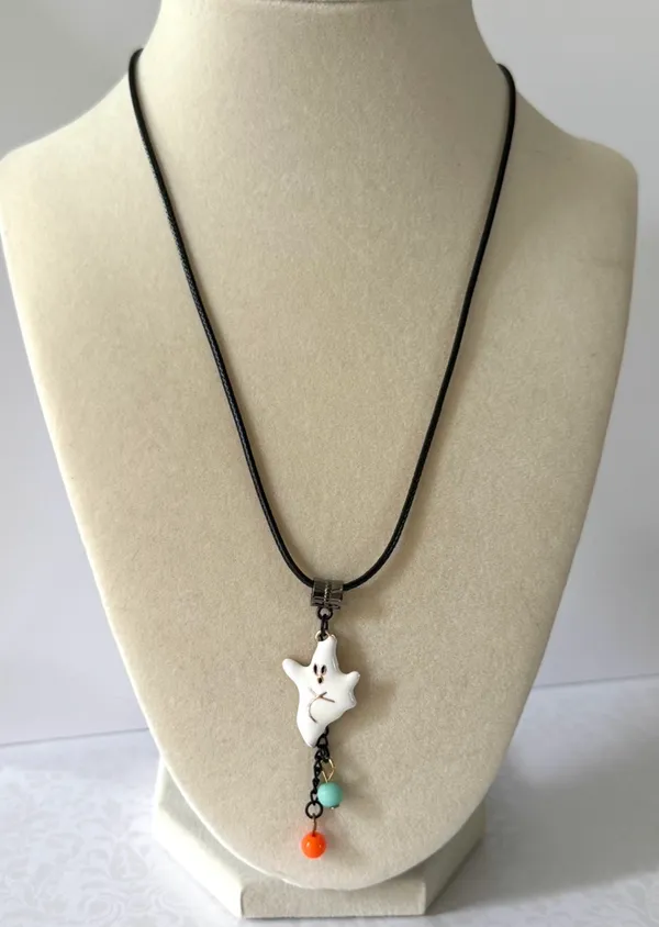 Halloween Ghost Necklace (742) 👻 White - Image 2