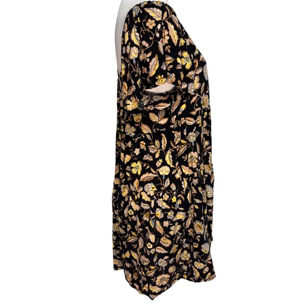 Old Navy Tiered Swing Mini Dress Women M Floral Boho-Chic Cottage Peasant‎ - Image 4