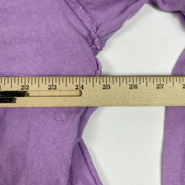 Urban Outfitters‎ Shirt Womens XS Purple Henley Long Sleeve Raw Hem Cropped - Image 7