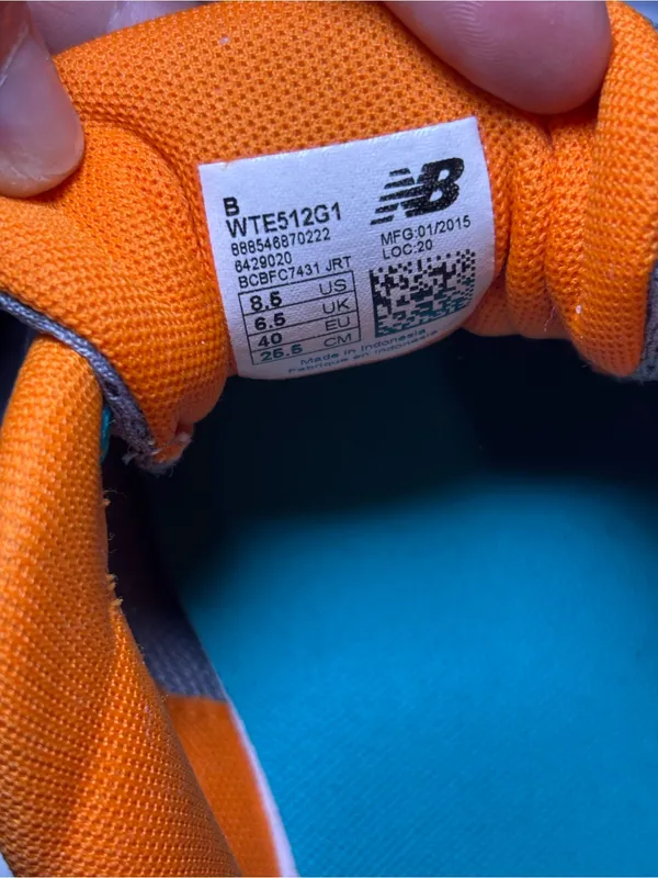 New Balance 512 Running Shoes Womens Size 8.5 Sneakers Teal Blue Orange - Image 9