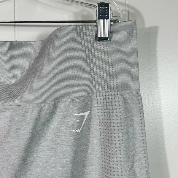 Gymshark Women's Light Gray Contour Seamless High Rise Athletic Leggings Large L - Image 2