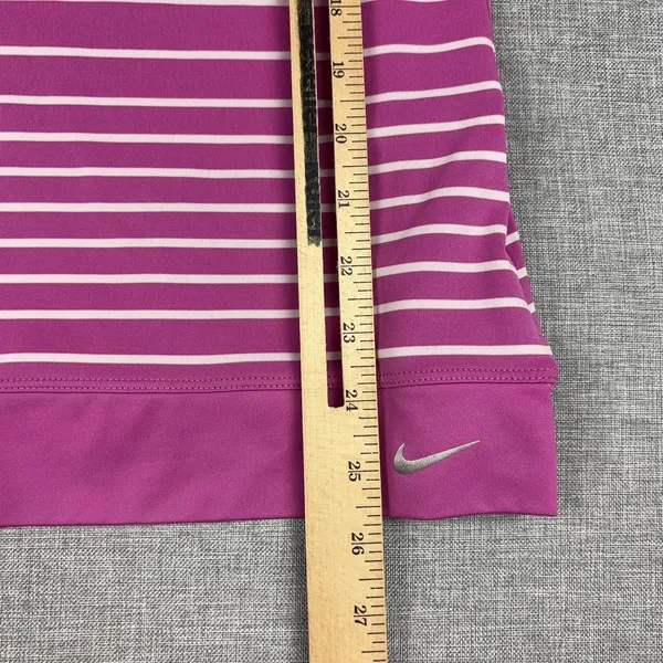 Nike Golf Tour Performance Polo Womens L Pink Stripe Dri-FIT 541957-636 - Image 5