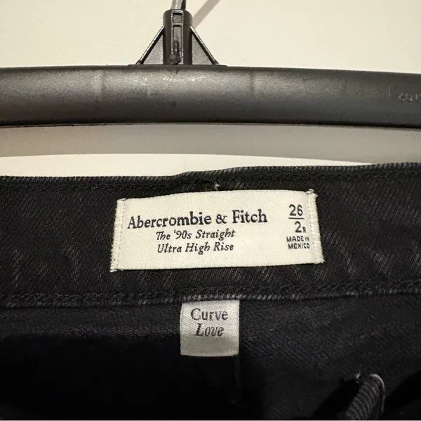 Abercrombie & Fitch Vintage Ultra High Rise 90s Straight Jean saturated‎ black 2 - Image 3
