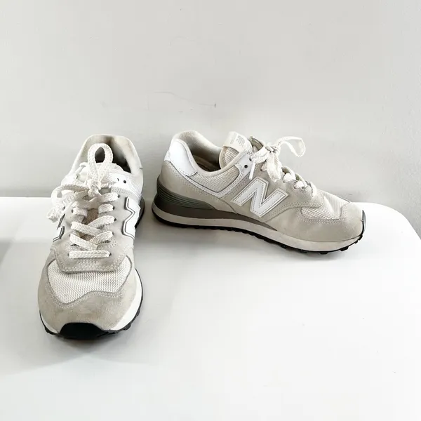 New Balance 574 Classic Sneakers Gray Cream White 6 - Image 9