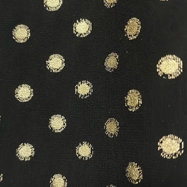 Yumi‎ Kim Black Gold Polka Dot Lexington Top High Ruched Neck Long Sleeve Office - Image 4