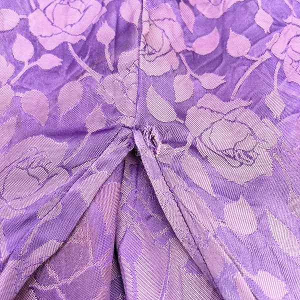 Vintage Handmade‎ Strapless Midi Dress Size M Paisley Floral Purple Boho Indie - Image 10