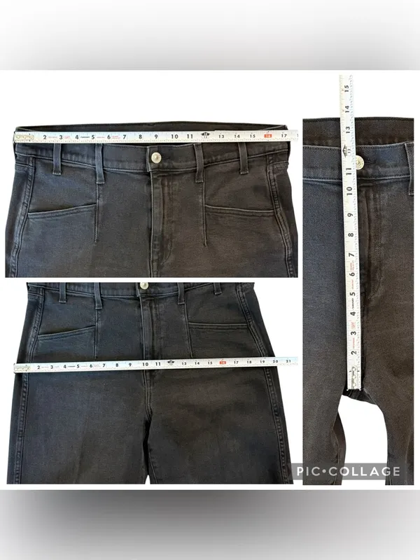 AYR The Beat Cotton High Rise Barrel Leg Ankle Crop Jean Washed Black Size 32 - Image 9