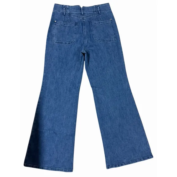 Maeve Anthropologie Junie Wide Leg High Rise Sailor Utility Trouser Jean Size 30 - Image 2