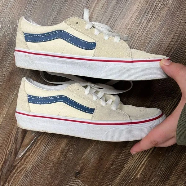 Vans Ivory Suede Sk8-Lo Flat Bottom Sneaker Size 7 - Image 4